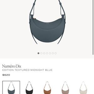 Polene midnight Blue Leather Crossbody Bag
